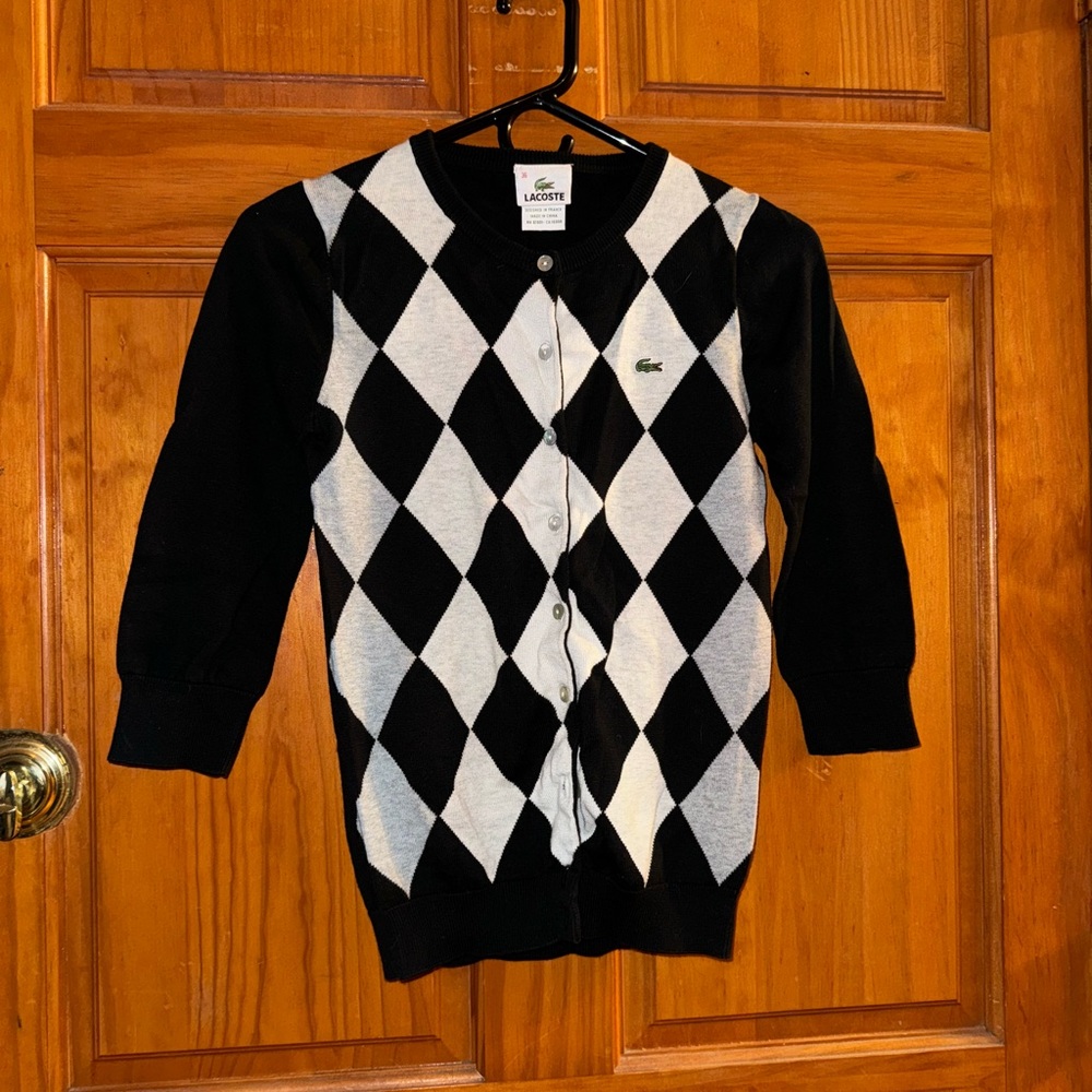 Lacoste Checkered Cardigan